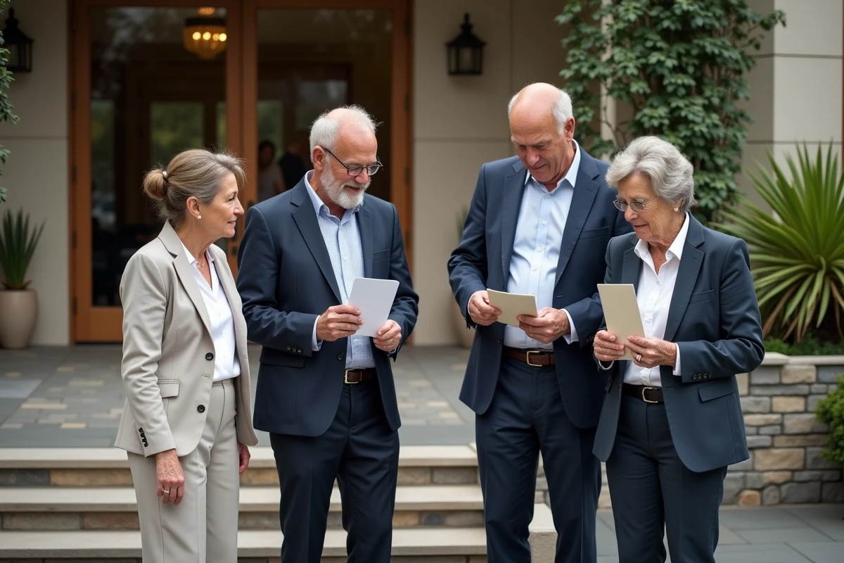 Groupe de parents discutant près de l